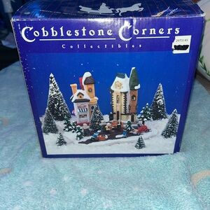 Holiday Village Set - Blue, White, and Green